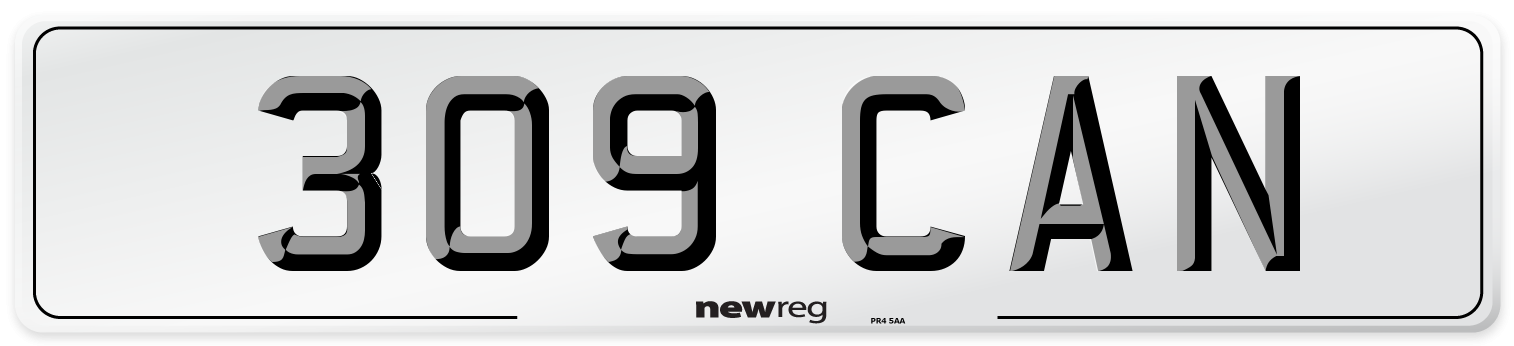309 CAN Number Plate from New Reg